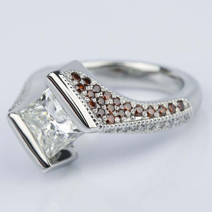 Princess cut chocolate diamond on sale ring